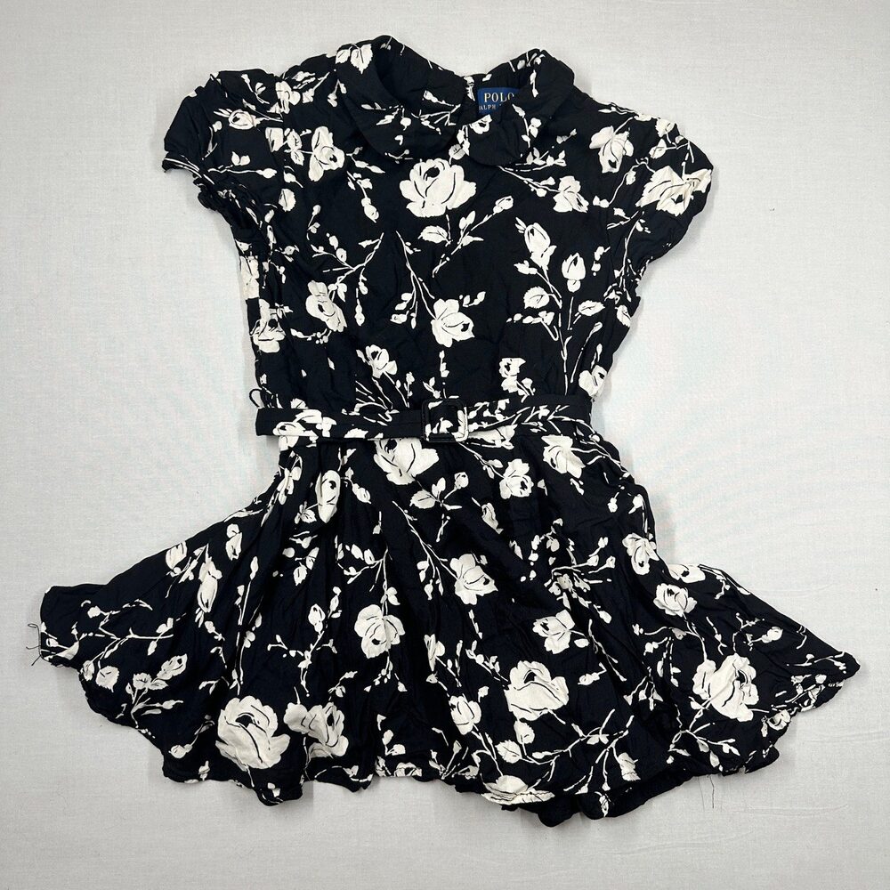 Preppy Polo Ralph Lauren Girls Floral Belted Dress Size 7